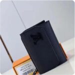 Louis Vuitton LV Unisex Pilot Wallet Black LV Aerogram Cowhide Leather Tone-On-Tone Hardware – Image 2