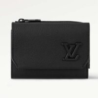 Louis Vuitton LV Unisex Pilot Wallet Black LV Aerogram Cowhide Leather Tone-On-Tone Hardware (6)