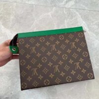 Louis Vuitton LV Unisex Pochette Voyage MM Green Monogram Macassar Coated Canvas Cowhide-Leather (9)