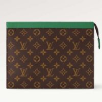 Louis Vuitton LV Unisex Pochette Voyage MM Green Monogram Macassar Coated Canvas Cowhide-Leather (9)