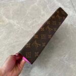 Louis Vuitton LV Unisex Pochette Voyage MM Pink Monogram Macassar Coated Canvas Cowhide-Leather - Image 7