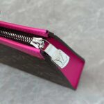 Louis Vuitton LV Unisex Pochette Voyage MM Pink Monogram Macassar Coated Canvas Cowhide-Leather - Image 6