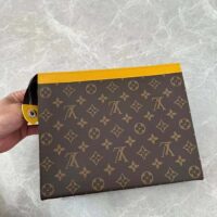 Louis Vuitton LV Unisex Pochette Voyage MM Yellow Monogram Macassar Coated Canvas Cowhide-Leather (2)