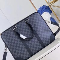 Louis Vuitton LV Unisex Porte-Documents Voyage Damier Graphite Coated Canvas Cowhide-Leather (8)