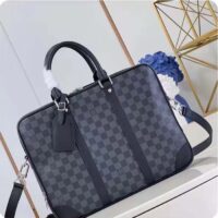 Louis Vuitton LV Unisex Porte-Documents Voyage Damier Graphite Coated Canvas Cowhide-Leather (8)