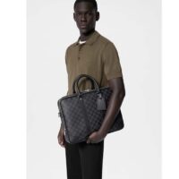 Louis Vuitton LV Unisex Porte-Documents Voyage Damier Graphite Coated Canvas Cowhide-Leather (8)