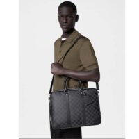 Louis Vuitton LV Unisex Porte-Documents Voyage Damier Graphite Coated Canvas Cowhide-Leather (8)