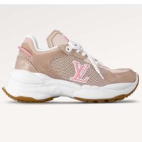 Louis Vuitton LV Unisex Run 55 Sneaker Beige Mix Materials Lifted Rubber Outsole (1)