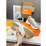 Louis Vuitton LV Unisex Run 55 Sneaker Beige Mix Materials Lifted Rubber Outsole - Image 10