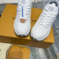 Louis Vuitton LV Unisex Run 55 Sneaker White Mix Materials Lifted Rubber Outsole 1ACGQN (3)