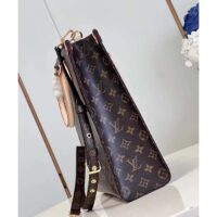 Louis Vuitton LV Unisex Sac Plat PM Monogram Coated Canvas Natural Cowhide Leather Textile Lining (8)