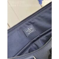 Louis Vuitton LV Unisex Slim Briefcase NV Navy Blue Taiga Cowhide Leather Palladium-Color Hardware (10)