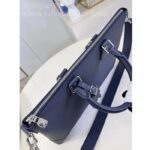 Louis Vuitton LV Unisex Slim Briefcase NV Navy Blue Taiga Cowhide Leather Palladium-Color Hardware - Bild 5