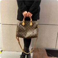 Louis Vuitton LV Unisex Speedy Bandoulière 30 Monogram Coated Canvas Natural Cowhide Leather (11)