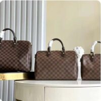 Louis Vuitton LV Unisex Speedy Bandoulière 35 Damier Ebene Coated Canvas Smooth Cowhide-Leather (12)