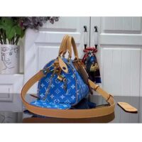 Louis Vuitton LV Unisex Speedy P9 Bandoulière 25 Blue Soft Calfskin Natural Cowhide-Leather (5)