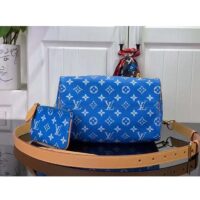 Louis Vuitton LV Unisex Speedy P9 Bandoulière 25 Blue Soft Calfskin Natural Cowhide-Leather (5)