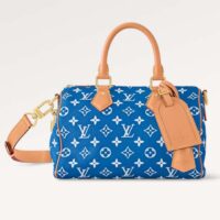 Louis Vuitton LV Unisex Speedy P9 Bandoulière 25 Blue Soft Calfskin Natural Cowhide-Leather (5)