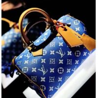 Louis Vuitton LV Unisex Speedy P9 Bandoulière 25 Blue Soft Calfskin Natural Cowhide-Leather (5)