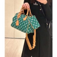 Louis Vuitton LV Unisex Speedy P9 Bandoulière 25 Green Soft Calfskin Natural Cowhide-Leather (8)