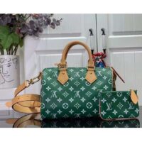 Louis Vuitton LV Unisex Speedy P9 Bandoulière 25 Green Soft Calfskin Natural Cowhide-Leather (8)