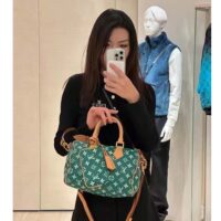 Louis Vuitton LV Unisex Speedy P9 Bandoulière 25 Green Soft Calfskin Natural Cowhide-Leather (8)