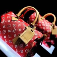 Louis Vuitton LV Unisex Speedy P9 Bandoulière 25 Red Soft Calfskin Natural Cowhide-Leather (16)