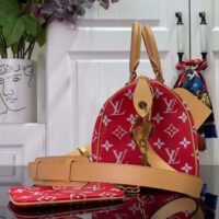 Louis Vuitton LV Unisex Speedy P9 Bandoulière 25 Red Soft Calfskin Natural Cowhide-Leather (16)