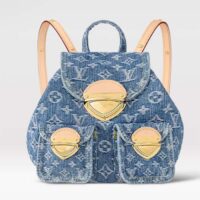 Louis Vuitton LV Unisex Venice Denim Blue GOTS Certified Cotton Monogram Denim Canvas (8)