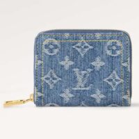 Louis Vuitton LV Unisex Zippy Coin Purse Denim Blue GOTS Certified Cotton Monogram Denim (5)