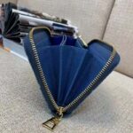 Louis Vuitton LV Unisex Zippy Wallet Purse Denim Blue GOTS Certified Cotton Monogram Denim - Imagen 4