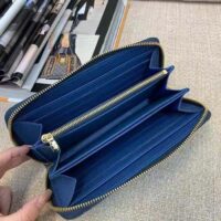 Louis Vuitton LV Unisex Zippy Wallet Purse Denim Blue GOTS Certified Cotton Monogram Denim (2)