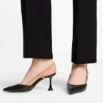 Louis Vuitton LV Women Blossom Slingback Pump Black Lambskin Cowhide Leather 7.5 CM Heel - Image 13