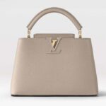 Louis Vuitton LV Women Capucines BB Handbag Galet Gray Taurillon Leather
