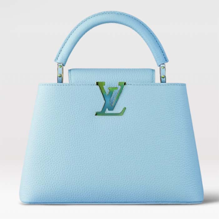 Louis Vuitton LV Women Capucines BB Topaz Blue Taurillon Leather Cowhide Lining