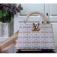 Louis Vuitton LV Women Capucines BB White Coated Canvas Cowhide Leather (7)