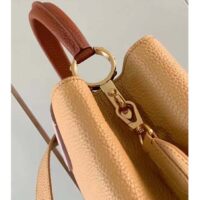 Louis Vuitton LV Women Capucines MM Handbag Arizona Brown Cognac Taurillon Cowhide Leather (6)