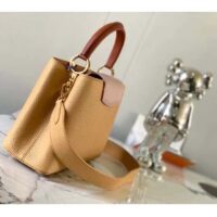 Louis Vuitton LV Women Capucines MM Handbag Arizona Brown Cognac Taurillon Cowhide Leather (6)