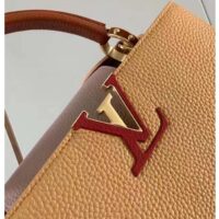 Louis Vuitton LV Women Capucines MM Handbag Arizona Brown Cognac Taurillon Cowhide Leather (6)