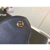 Louis Vuitton LV Women Capucines MM Handbag Black Taurillon Calf Leather (10)