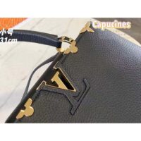 Louis Vuitton LV Women Capucines MM Handbag Black Taurillon Calf Leather (10)