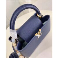 Louis Vuitton LV Women Capucines MM Handbag Navy Blue Taurillon Leather M23199 (1)