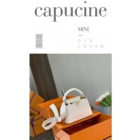 Louis Vuitton LV Women Capucines Mini Handbag Galet Taurillon Leather (5)