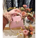 Louis Vuitton LV Women Capucines Mini Handbag Jasmine Pink Taurillon Leather - immagine 5