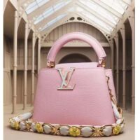 Louis Vuitton LV Women Capucines Mini Handbag Jasmine Pink Taurillon Leather (6)
