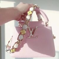 Louis Vuitton LV Women Capucines Mini Handbag Jasmine Pink Taurillon Leather (6)