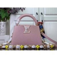 Louis Vuitton LV Women Capucines Mini Handbag Jasmine Pink Taurillon Leather (6)