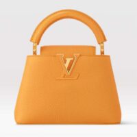 Louis Vuitton LV Women Capucines Mini Handbag Ocre Orange Taurillon Cowhide Leather