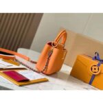 Louis Vuitton LV Women Capucines Mini Handbag Ocre Orange Taurillon Cowhide Leather - Image 6