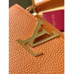 Louis Vuitton LV Women Capucines Mini Handbag Ocre Orange Taurillon Cowhide Leather - Image 9